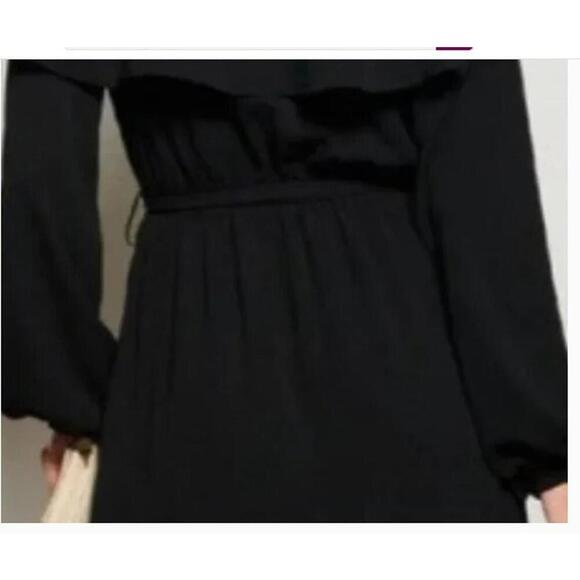 MAIN STRIP Black Maxi Slit Dress Elegant Long Sleeve Evening Gown Various Sizes - Picture 9 of 9
